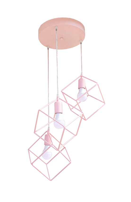 Lampadario Plafoniera Cubi Rosa