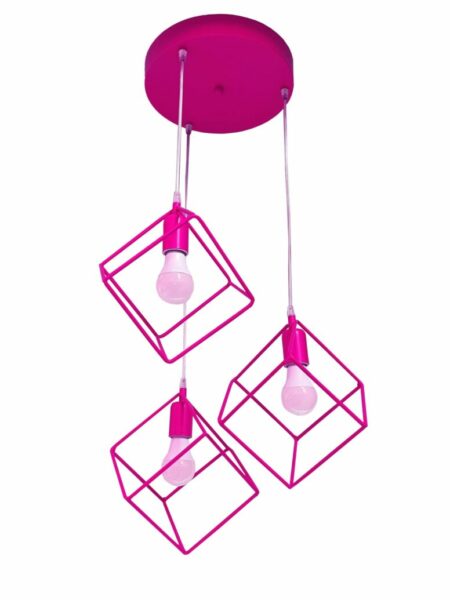 Lampadario Plafoniera Cubi Fucsia