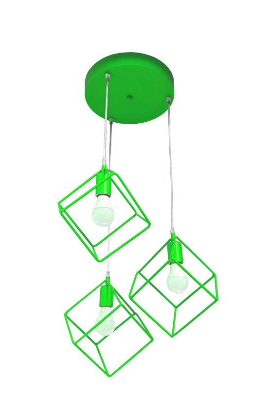 Lampadario Plafoniera Cubi Verde Mela