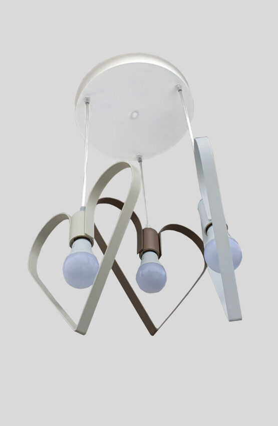 Lampadario Cuore 3 Luci Tortora