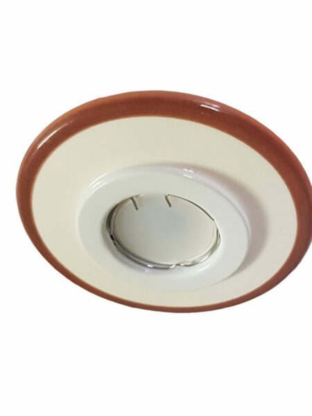 Faretto Ceramica Lavorata a Mano Decoro Marrone