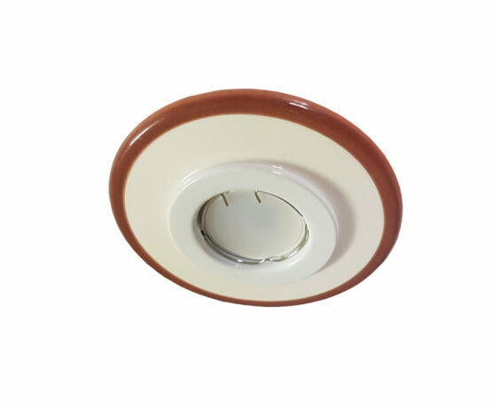 Faretto Ceramica Lavorata a Mano Decoro Marrone