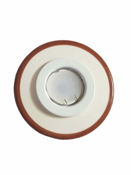 Faretto Ceramica Lavorata a Mano Decoro Marrone