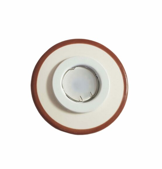 Faretto Ceramica Lavorata a Mano Decoro Marrone