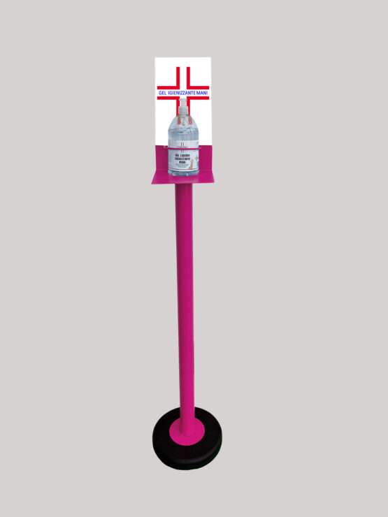 Colonnina Piantana Fucsia Porta Gel Igienizzante Lavamani