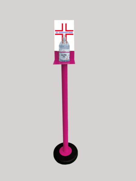 Colonnina Piantana Fucsia Porta Gel Igienizzante Lavamani