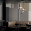 Lampadario Cerchi Colorati Rame Oro Satinato Canna di Fucile