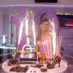 Tavolo porta torte plexiglass e led