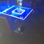 Tavolo quadrato plexiglass e led