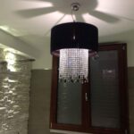 Sospensione paralume tessuto e strass