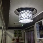 Plafoniera lamiera traforata e strass spectra swarovski