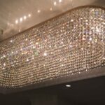 Sospensione Plafoniera Ovale Ottone e Strass