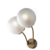 Applique 2 luci Oro Satinato Sfere Vetro Satinato