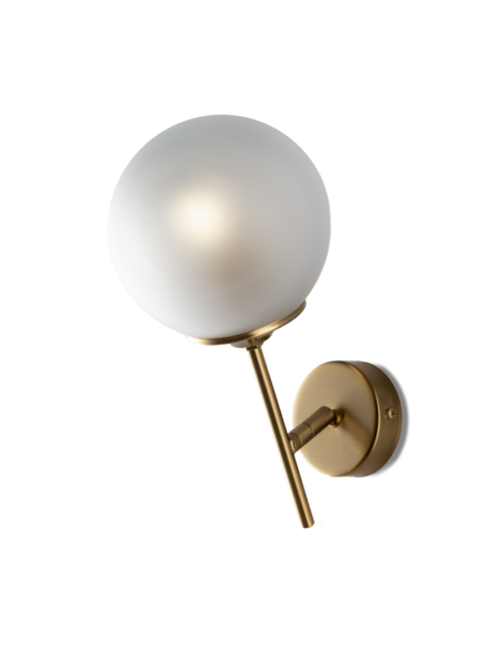 Applique 1 luce Oro Satinato Sfere Vetro Satinato