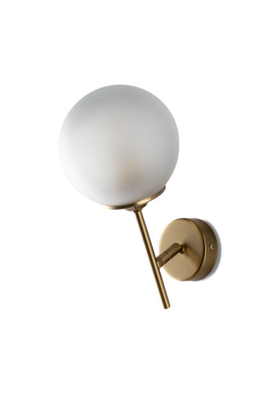 Applique 1 luce Oro Satinato Sfere Vetro Satinato - immagine 3
