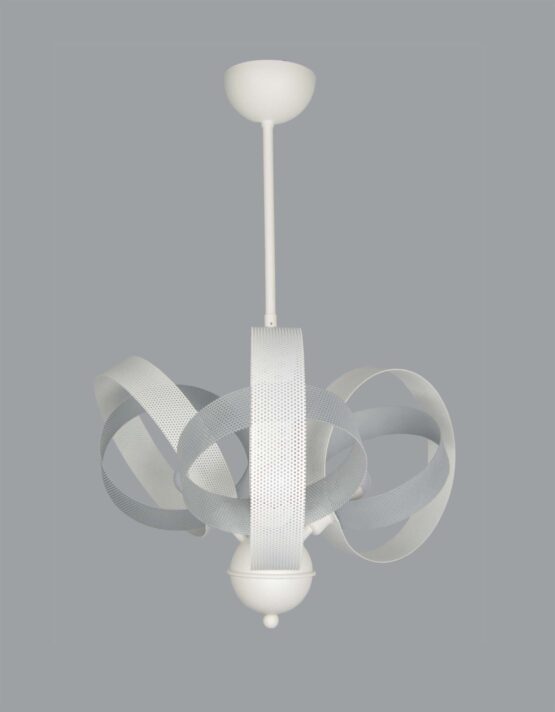 Lampadario Sospensione Cameretta Bambini Grigio Argento Bianco - immagine 2