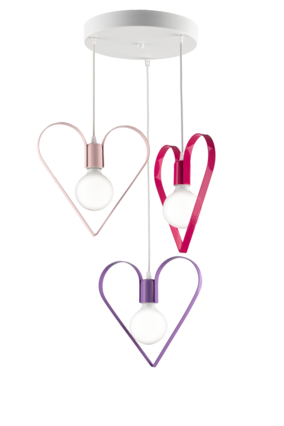 Sospensione Camerette Bambini Cuore Rosa Glicine Fucsia