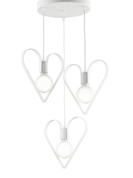 Lampadario Plafoniera Camerette Bambini Cuore Bianco