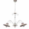 Lampadario 3 Luci Ceramica Bianco Intreccio Marrone
