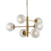 Lampadario Oro Satinato 6 Luci Sfere Vetro Satinato