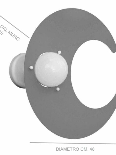 Plafoniera Luna Rosso Cameretta Bambini
