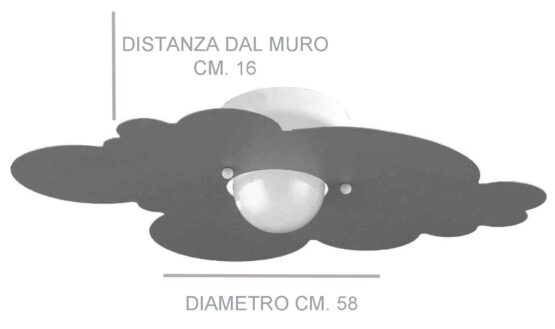Misure plafoniera nuvola