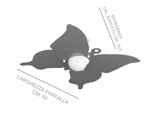 Misure plafoniera farfalla