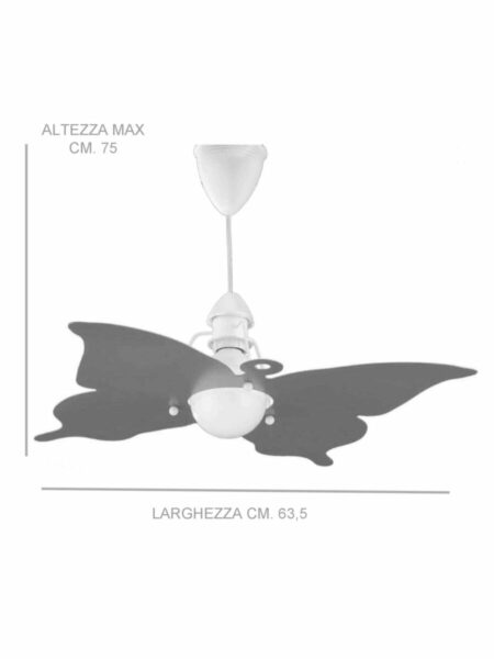 Farfalla Rosa Lampadario Bambini Sospensione Camerette