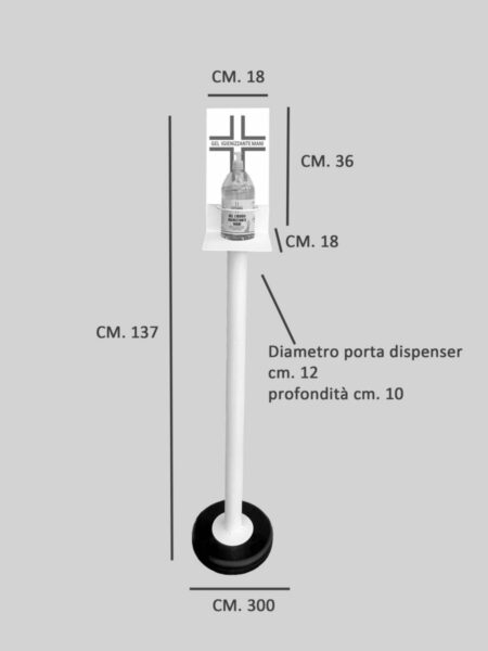 Colonnina Piantana Porta Gel Lavamani Igienizzante