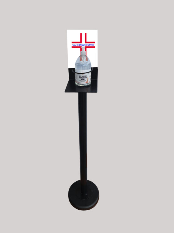 Colonnina Piantana Nero Porta Gel Igienizzante Lavamani