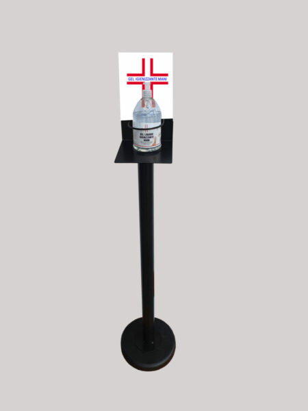 Colonnina Piantana Nero Porta Gel Igienizzante Lavamani