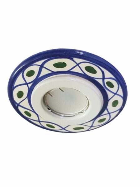 Faretto Incasso Ceramica Decoro Blu
