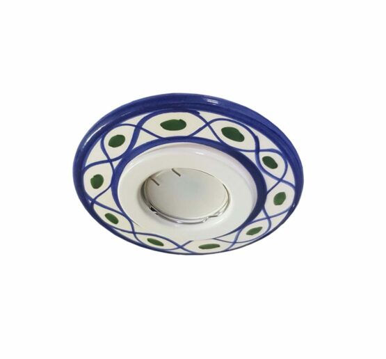 Faretto Incasso Ceramica Decoro Blu