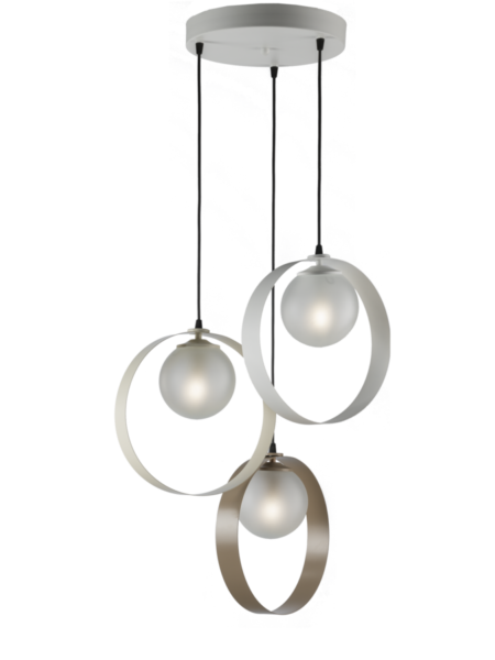 Lampadario Sospensione Plafoniera Cerchi Vari Colori Tortora Avorio Bianco