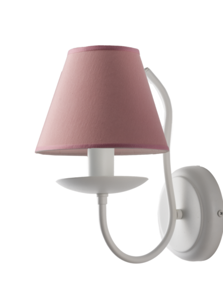 Applique Shabby Provenzale Minimal Bianco Paralume PVC Rosa