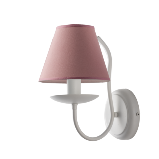 Applique Shabby Provenzale Minimal Bianco Paralume PVC Rosa