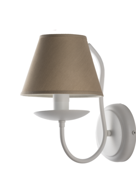 Applique Shabby Provenzale Minimal Bianco Paralume Tortora