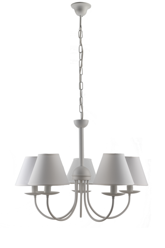 Lampadario Bianco 5 Luci Provenzale Shabby Chic
