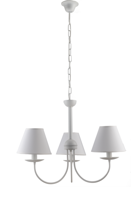 Lampadario Bianco 3 Luci Provenzale Shabby Chic