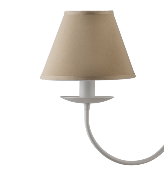 Lampadario Bianco 5 Luci Shabby Chic Paralumi Tortora