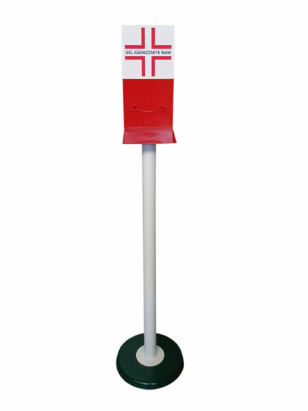 Colonnina Piantana Tricolore Italiano Porta Gel Igienizzante Lavamani