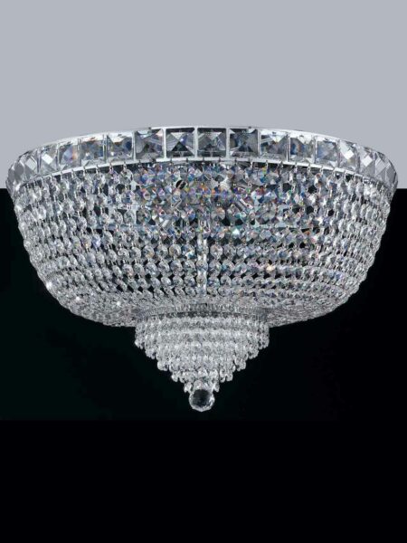 Plafoniera Strass Cristallo Asfour per Hotel