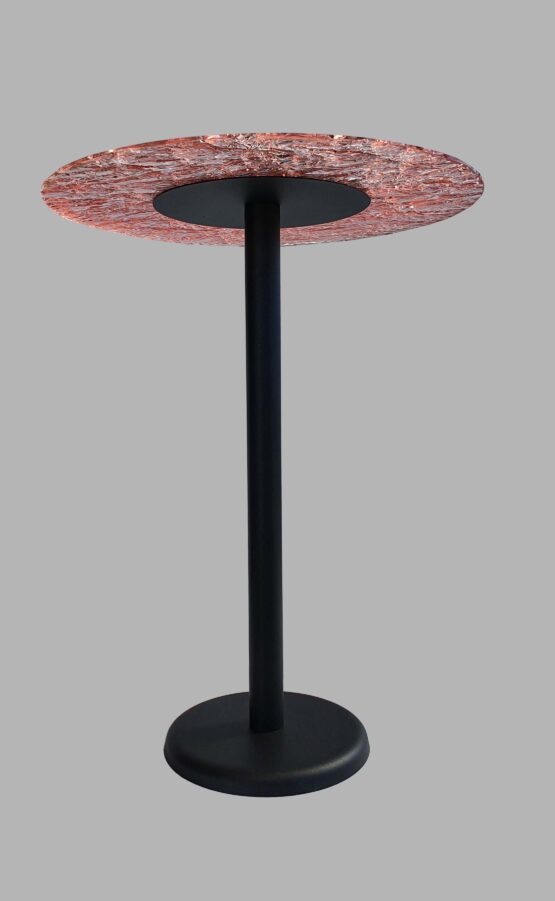 Tavolo Rotondo in Plexiglass Effetto Ghiaccio Rosa - immagine 3