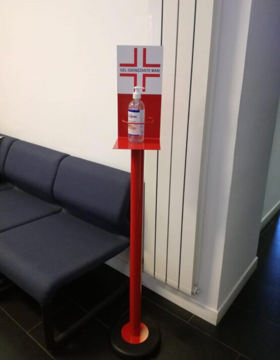 Colonnina Piantana Rosso Porta Gel Lavamani - immagine 3