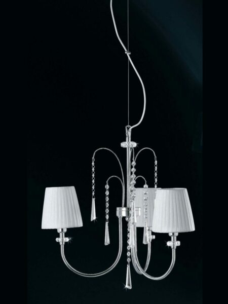 Lampadario Camera Letto Paralumi Organza Bianco