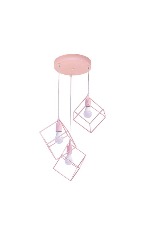 Lampadario Plafoniera Cubi Rosa
