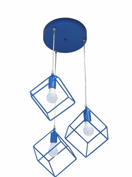 Lampadario Plafoniera Cubi Azzurro