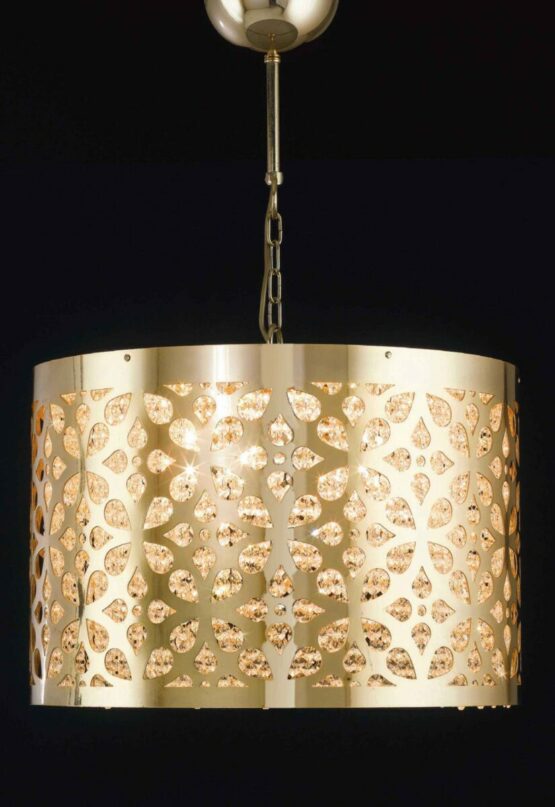Sospensione Moderna Strass Oro Lucido Diametro cm 33