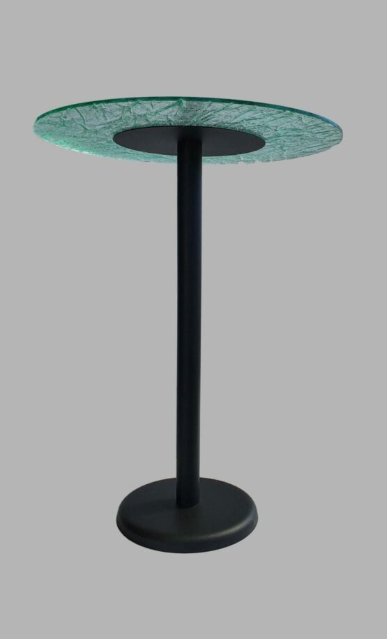 Tavolo Rotondo in Plexiglass Effetto Ghiaccio Verde - immagine 2