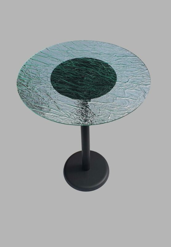 Tavolo Rotondo in Plexiglass Effetto Ghiaccio Verde - immagine 3